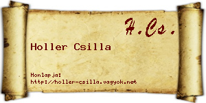 Holler Csilla névjegykártya